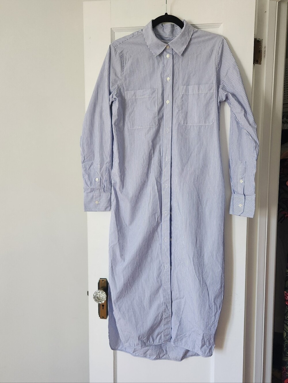 Everlane Striped Poplin Shirt Dress size 6